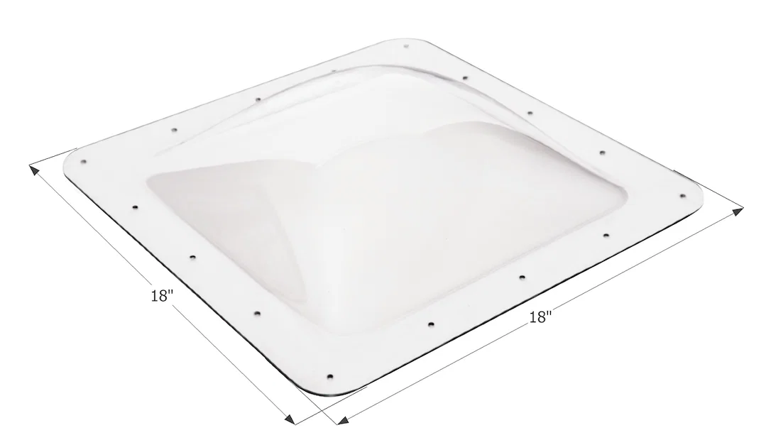 01818 – ICON Skylight, 4 Inch High Bubble Type Dome Square For 14 Inch Length x 14 Inch Width Opening 18 Inch Length ...